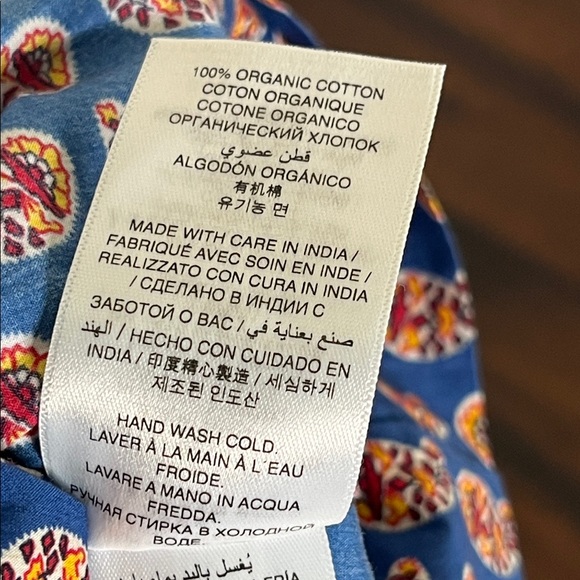 Doen Rhoda Organic Cotton Poplin Sundress Women's M Mazarine Sunrise Paisley - Picture 15 of 16